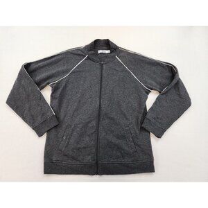 N.Y.L. Woman Dark Gray full zip long sleeve pockets jacket XL Active Wear Raglan